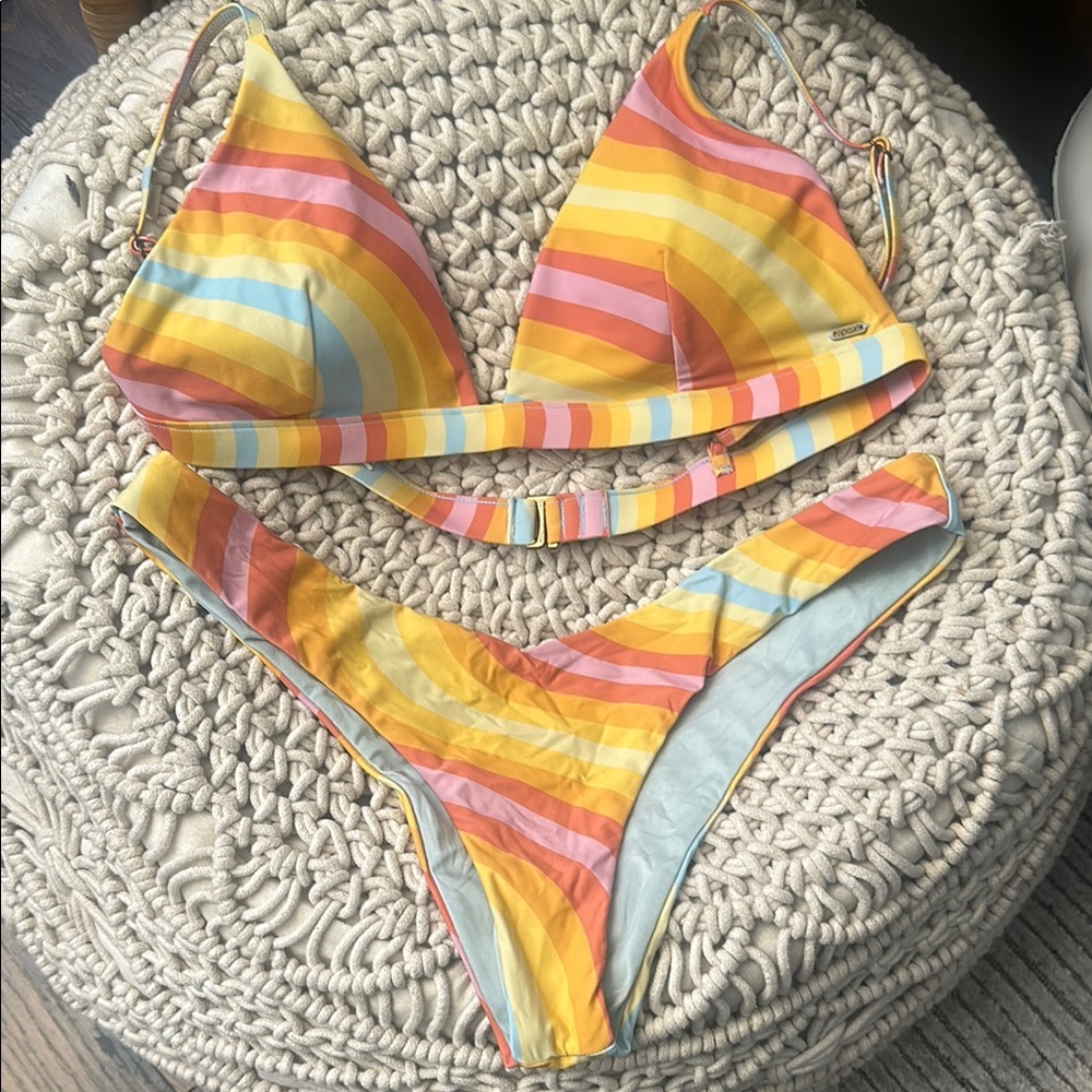Rip curl Colorful Striped Bikini Set